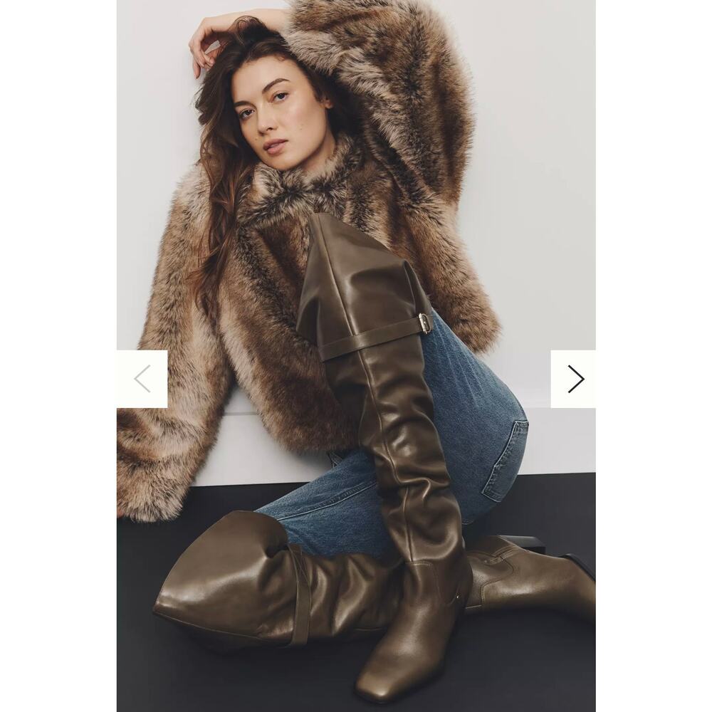 Bronx Jov-II Burnish Over-The-Knee Leather Boots size 38 (7-7.5) per website